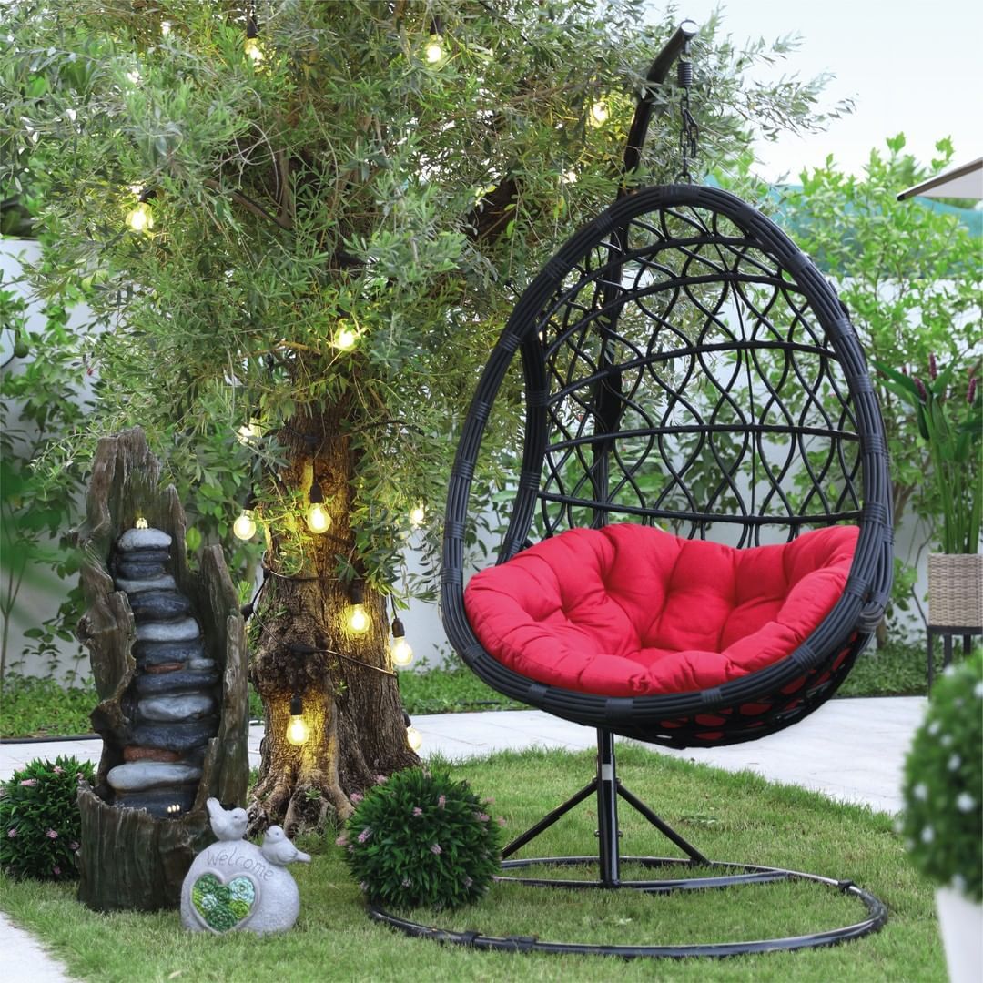 DanubeHomeGh's tweet photo. A swing in a cozy little nook of your outdoor space is the perfect setting for relaxing with a good book or browsing on your phone. Our Lufta swing makes a charming addition to any outdoor space. #danubehome #DanubeHome https://t.co/JTLPIwzkzj