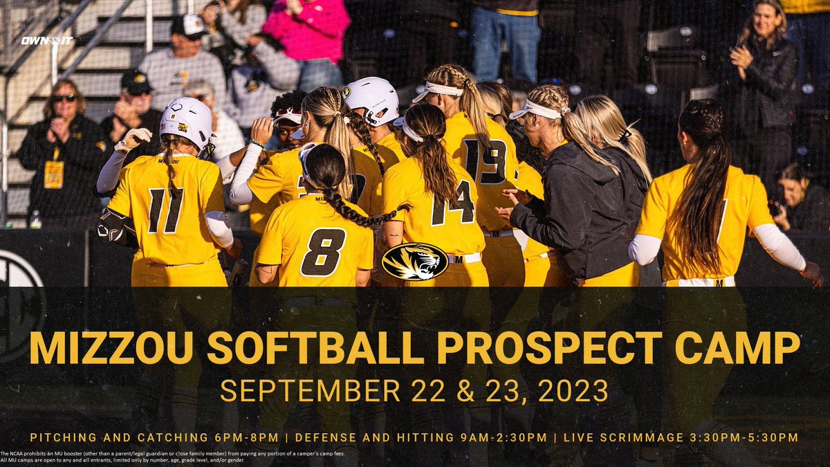 Mizzou Softball Camps (@mizzousbcamps) on Twitter photo ❗️FALL PROSPECT CAMP❗️
Our Fall Prospect Camp will be September 22nd-23rd with a new format. Registration opens tomorrow to get the early bird pricing! Our last two Prospect Camps sold out weeks ahead of time.
Check out the details and register here: missourisoftballcamps.totalcamps.com/shop/product/2… ❗️FALL PROSPECT CAMP❗️
Our Fall Prospect Camp will be September 22nd-23rd with a new format. Registration opens tomorrow to get the early bird pricing! Our last two Prospect Camps sold out weeks ahead of time.
Check out the details and register here: missourisoftballcamps.totalcamps.com/shop/product/2…