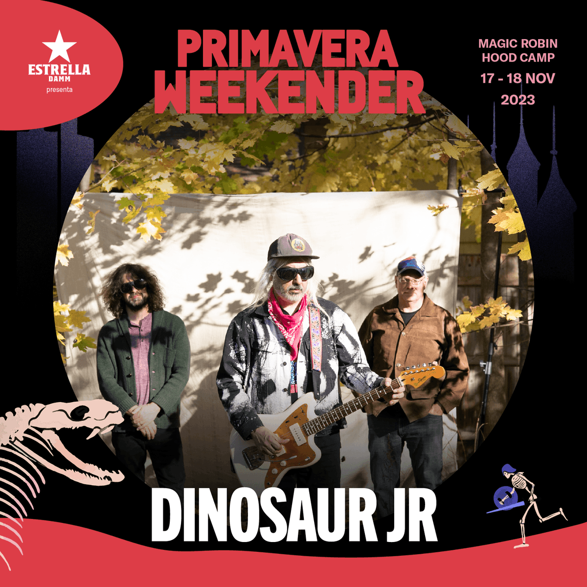 Primavera_Sound's tweet photo. Dinosaur Jr. will sweep us into space this November at #PrimaveraWeekender 🌌🦕

🛖 Reserva ya tu cabaña: https://t.co/Xj0opHu6Zb https://t.co/8ooKutyGHI