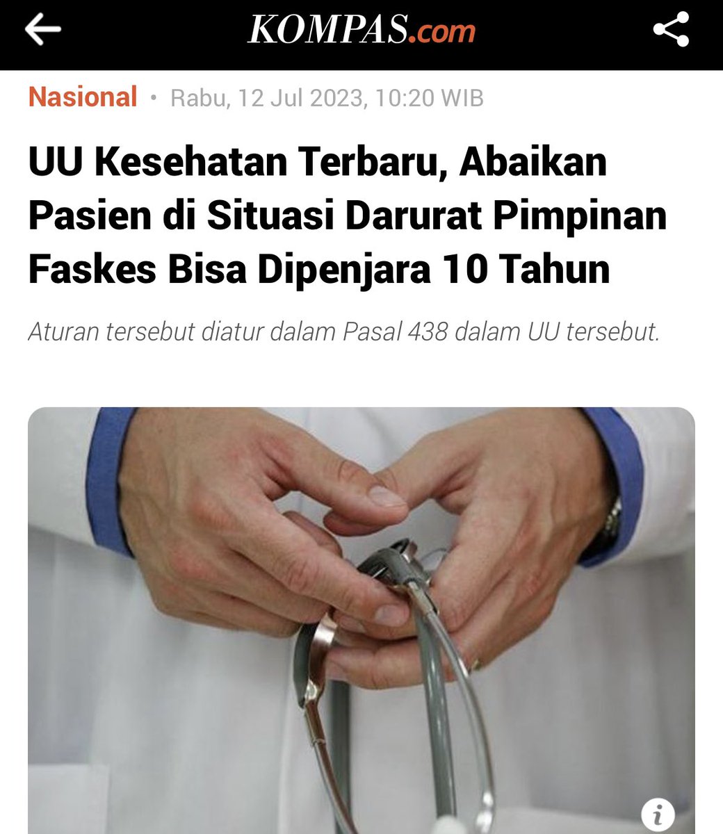 Semoga tidak ada lagi pasien yg mati gara2 nunggu proses administrasi atau uang muka.
_____
Dalam Pasal 174 Ayat (1) disebutkan, faskes milik pemerintah pusat, pemerintah daerah dan masyarakat harus memberikan pelayanan kesehatan bagi seseorang yang mengalami situasi gawat