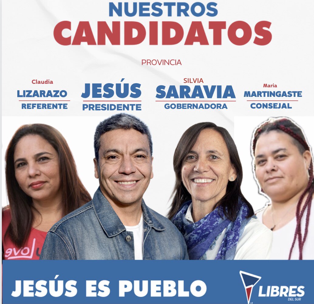 Ruizgrechu's tweet photo. Desde Libres del Sur proponemos un estado que gobierne para el pueblo por eso elegimos compañeros con ganas de trabajar para mejorar nuestra Argentina y quienes conocen mejor que nadie las problemáticas de cada Barrio.
#JesusPresidente
#LibresDelSur https://t.co/VSB18HrnkJ