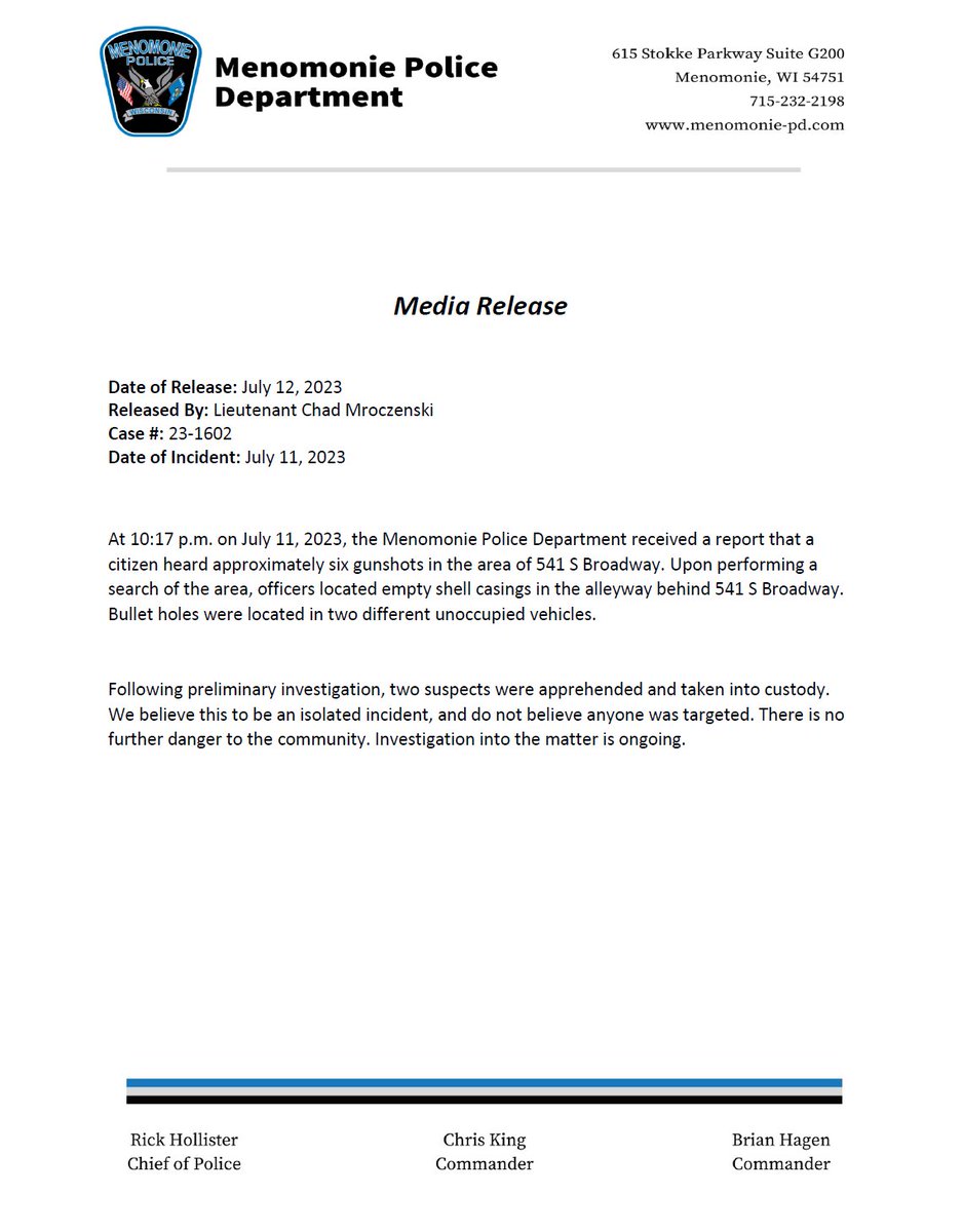 Menomonie PD tweet media