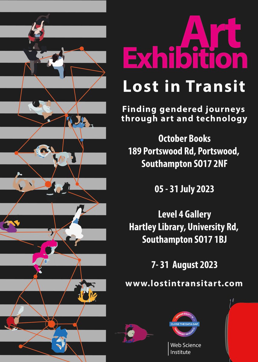 CloseTheDataGap's tweet image. Come and see the gorgeous and thought provoking art in the Lost in Transit Exhibition @OctoberBooks - thanks @sotonWSI for sponsoring the exhibition and providing prize money for 1) The Raising Awareness Awared (£250) 2) The Web Science Award (£150) 3) The Peoples Choice Award.