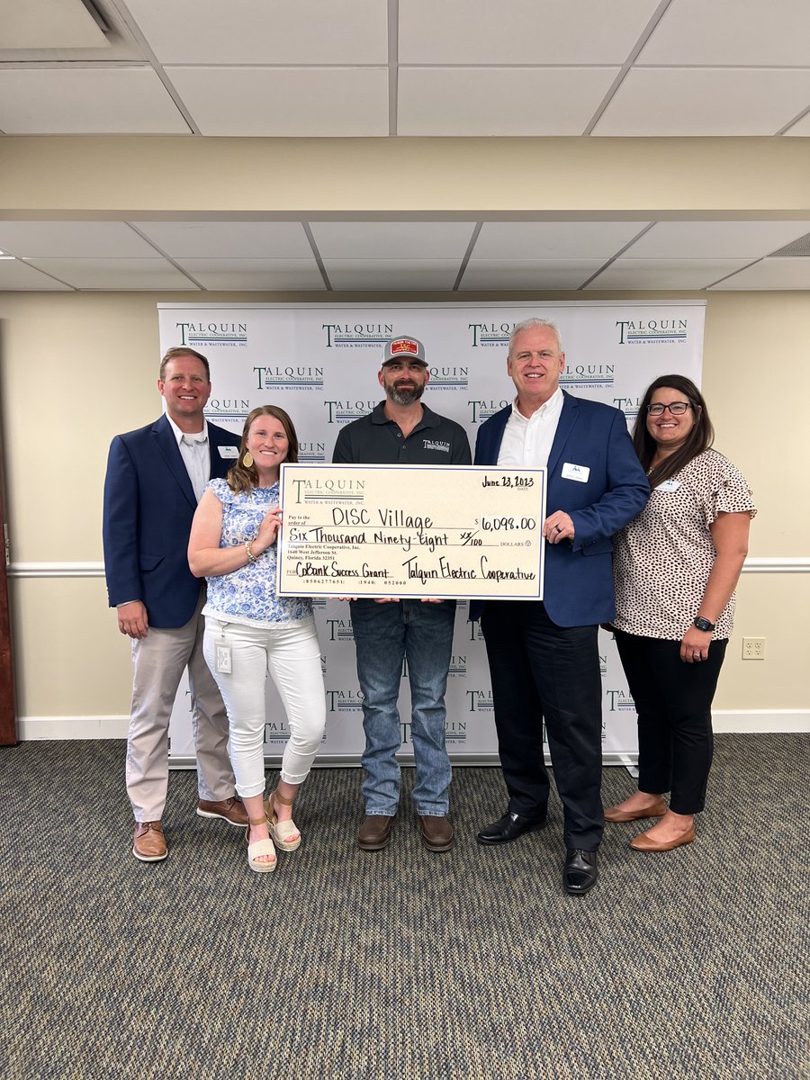 DISC Village was chosen by Talquin Electric as their local non-profit organization to support for the year 2023. Thank you so much Talquin Electric for your support!
#discvillage #talquinelectric #thankyou #nonprofit