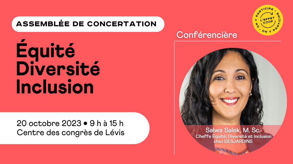 Assemblée de concertation EDI
20 octobre 2023 | 9 h à 15 h

Participez à cette assemblée afin de dégager des priorités d'actions qui appuieront et inspireront les coops et les mutuelles à mettre en place des mesures exemplaires en matière d'EDI.

bit.ly/ADC_2023-10-20