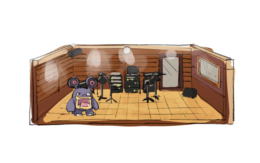 no humans pokemon (creature) indoors open mouth microphone chair lamp  illustration images