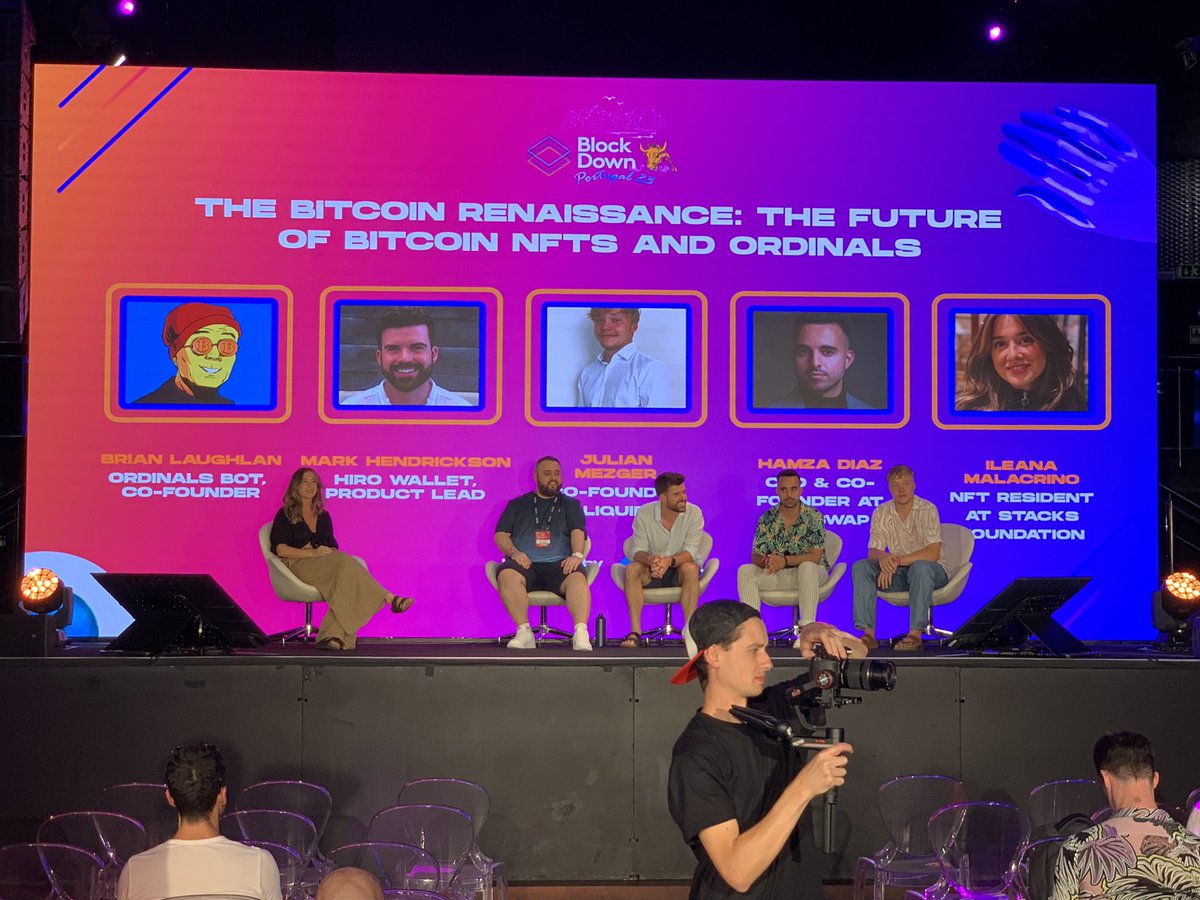 STXLDN's tweet image. Amazing talk from @ileanamalacrino @markymark @bruffstar @hamzadiazbtc and @jayjay_btc on #Bitcoin Ordinals, NFTs and Smart Contracts! 🚀

Thank you for helping to bring Bitcoin to @BlockDownConf 🍾🟧

#Blockdown Thank you for hosting! 🙏