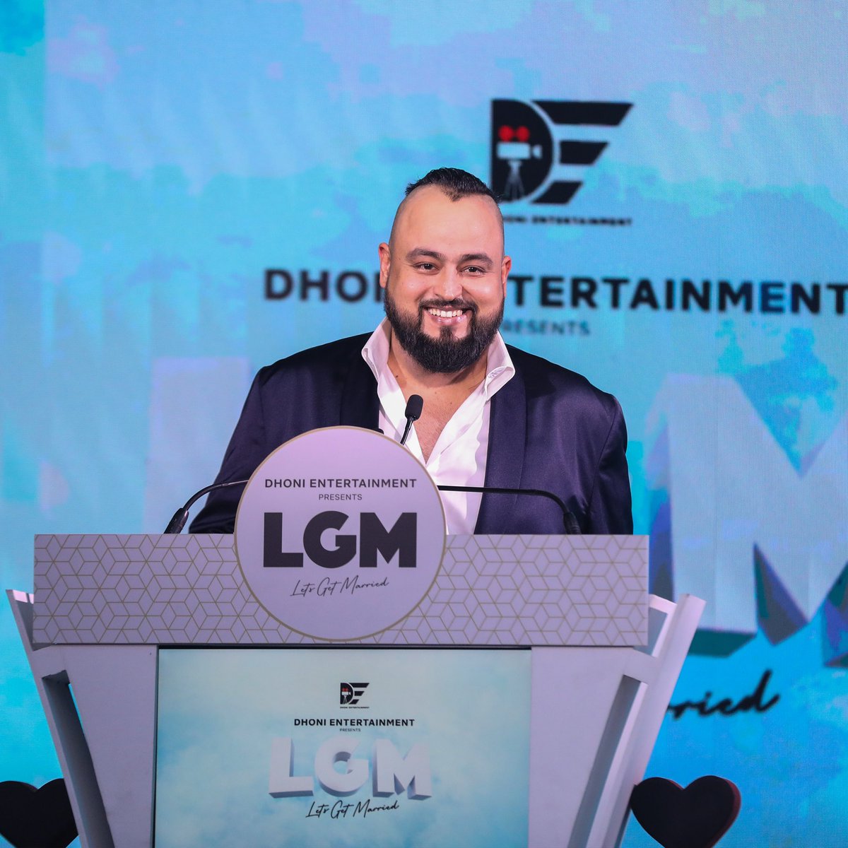 DhoniLtd's tweet photo. Laughter, humour, entertainment - Our Audio and Trailer launch had all the elements our film #LGM has! https://t.co/9wIgkzAyPV