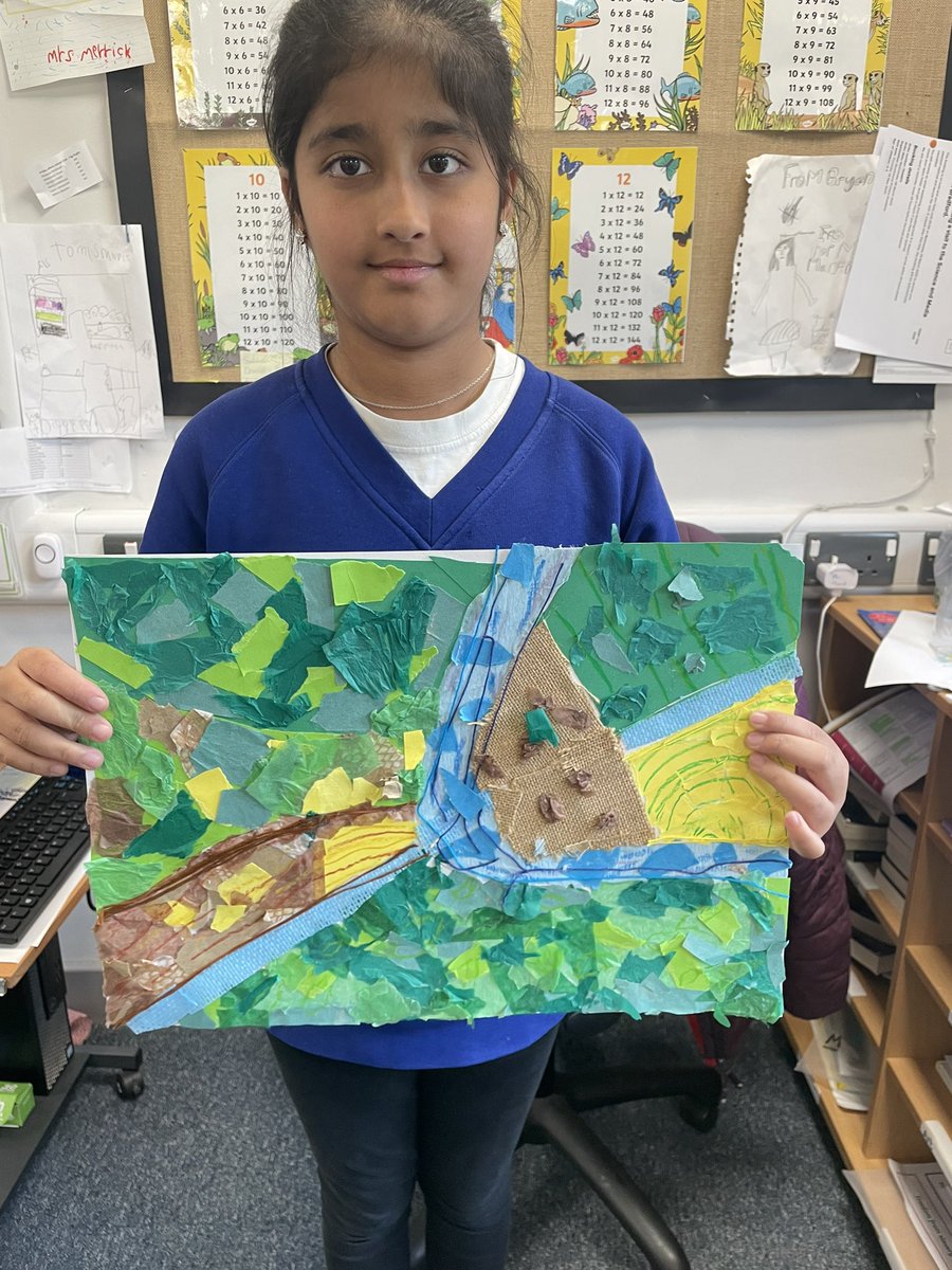 MrsJina2's tweet photo. The pupils completed their collages using one of the portraits created by Linda Gass. @DeltaSouthmere @artworksedu @amyartworksedu #LindaGass #Linda #Artist #Art #BrightColours #Collage #Art #DeltaAcademies #Landscape #Rivers #Fields #OilpastelPainting #Textiles https://t.co/DXg9W4hofV