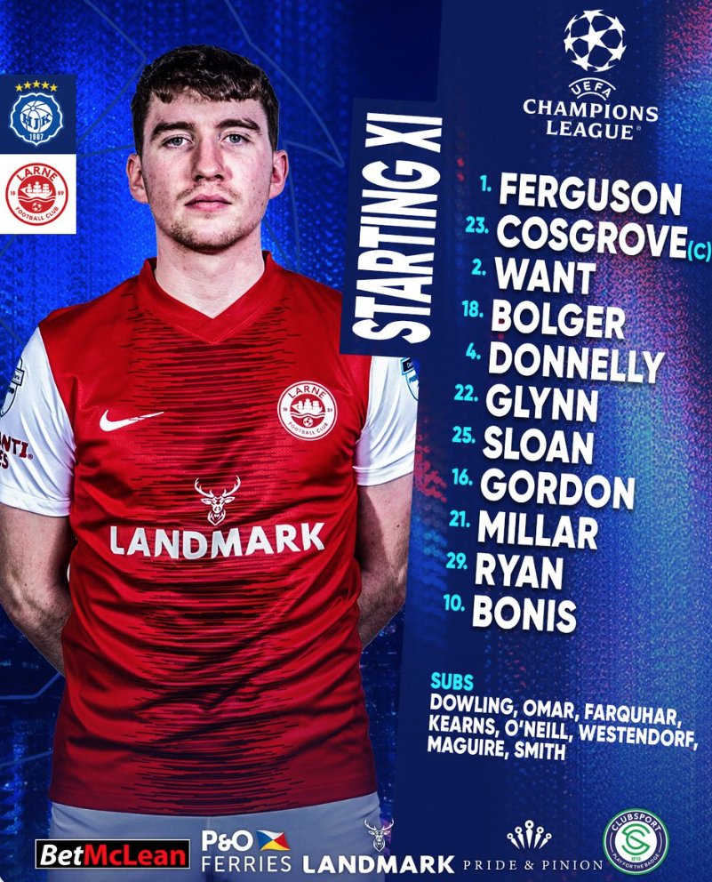 PanoramaFootba3's tweet photo. HJK - Larne FC 

Larne's starting XI  

#HJK #Larne #UCL #Veikkausliiga
@larnefc https://t.co/vj7YYHVJAC