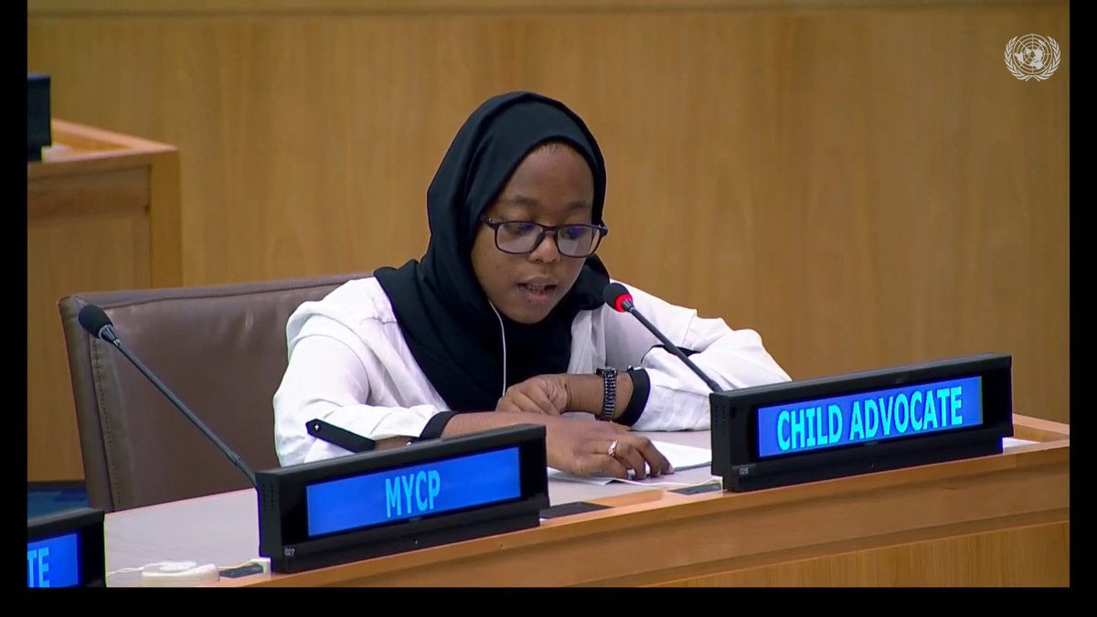 SC_UNNY's tweet photo. "Often governments think of #SDG11 as the construction of roads and buildings. But, it also applies to social infrastructure, such as education &amp; health."📚💉

- Tatu, a 16-yo 🇹🇿 child advocate at #HLPF2023 &amp; the 6th Local &amp; Regional Governments Forum. https://t.co/lNMEyQBrFr