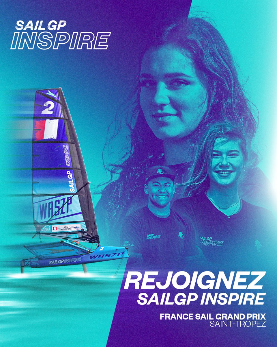 SailGPFRA's tweet photo. Intégrez le programme #SGPInspire Racing x WASZP lors du #FranceSGP ! 
Déposez votre candidature en ligne jusqu’au 2 août. Les heureux élus découvriront la navigation à foil sur #WASZP du 6 au 10 septembre: https://t.co/FWEusPW6Nk

Bonne chance 🍀

#RacefortheFuture #SailGPFRA https://t.co/meji5VhQPJ