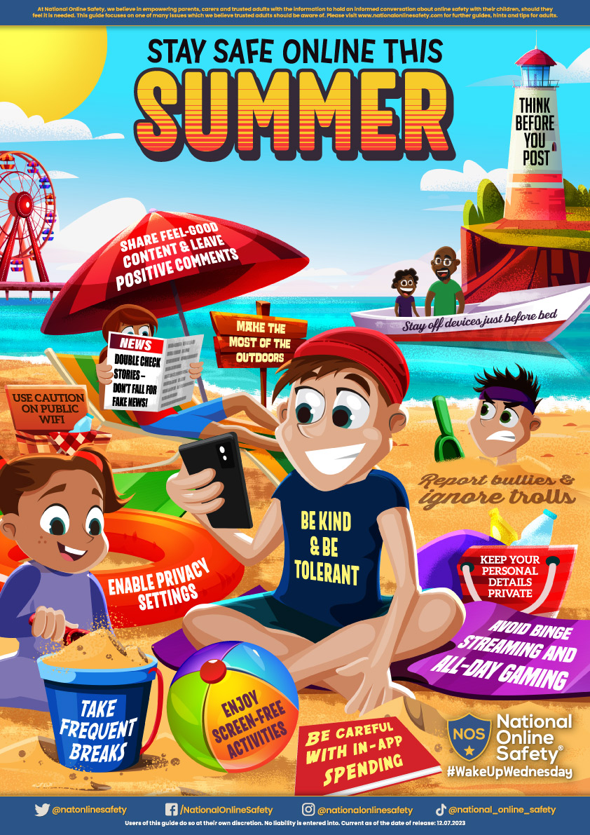NeneEducation's tweet photo. With the summer break drawing ever closer, it is a good time to share this advice for staying safe online. @Manor_School @NewtonRoadScho1 @RaundsPark @RedwellPrimary @StanwickP @stpeters_nn @Windmillraunds @WoodfordSchool https://t.co/LzLgwPZX1B
