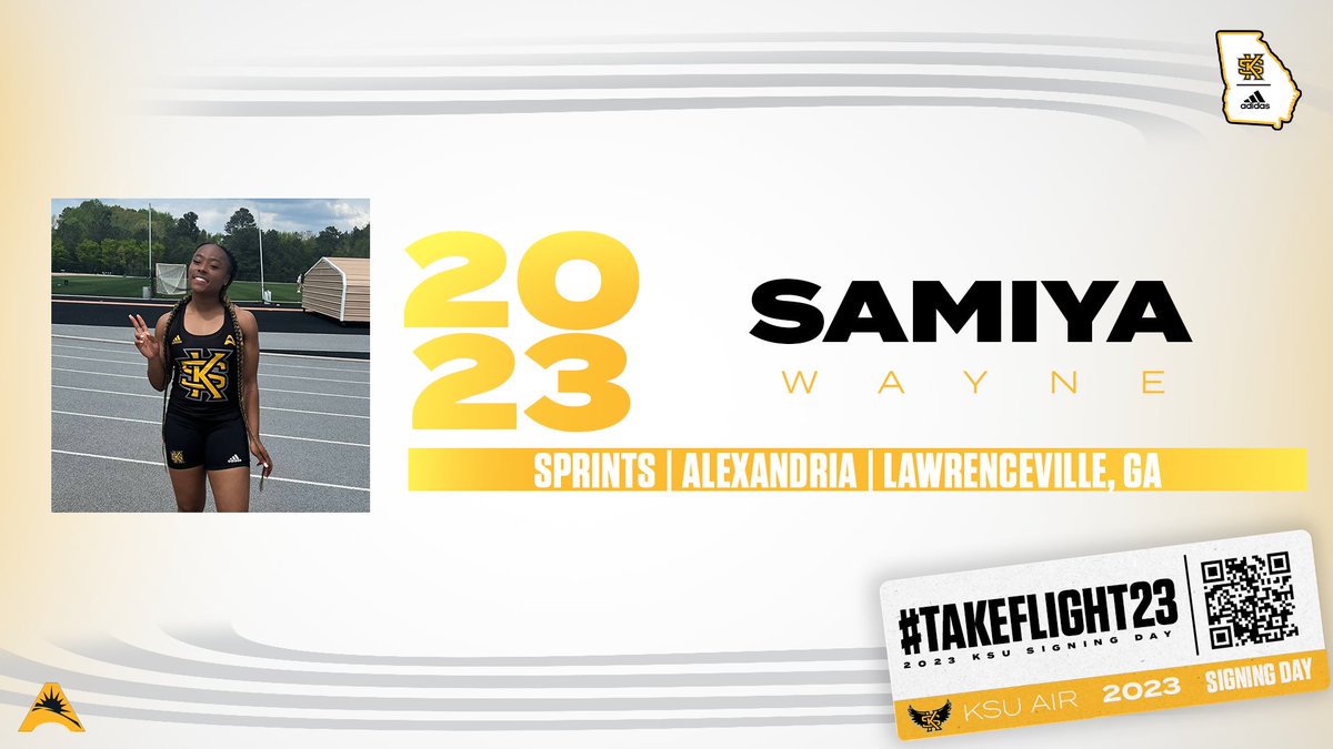 KSUOwlsTrackXC's tweet photo. Another local sprinter has landed in the Nest!

Welcome to KSU, Samiya Wayne

𝓟𝓻
100m: 12.02
200m: 24.83

✍️https://t.co/vPV69PLzxx

#ThinkBigger | #TakeFlight23 https://t.co/6blOykUCh4