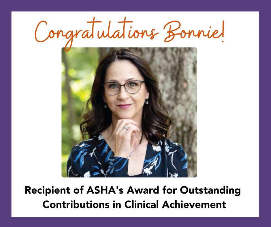 Well, THIS is awesome news! Dr. Bonnie Singer, Vivido’s founder and CEO, was recently named 1 of 7 recipients for ASHA’s 2023 award recognizing Outstanding Contributions in Clinical Achievement!
#asha #slpeeps