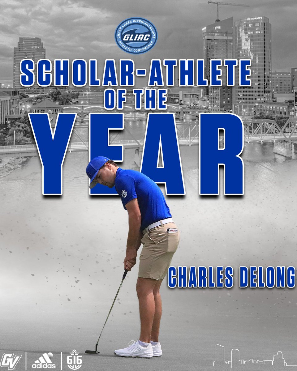 GVSU Men's Golf (@gvsugolf) on Twitter photo Quick update on Charles DeLong's 2023 Awards 🤯
DII National Player of the Year ✅
GLIAC Golfer of the Year ✅
GLIAC Scholar-Athlete of the Year ✅
Congratulations to <a href="/Charlie_delong_/">Charlie Delong</a> on being named the GLIAC Male Scholar-Athlete of the Year!
#AnchorUp Quick update on Charles DeLong's 2023 Awards 🤯
DII National Player of the Year ✅
GLIAC Golfer of the Year ✅
GLIAC Scholar-Athlete of the Year ✅
Congratulations to <a href="/Charlie_delong_/">Charlie Delong</a> on being named the GLIAC Male Scholar-Athlete of the Year!
#AnchorUp