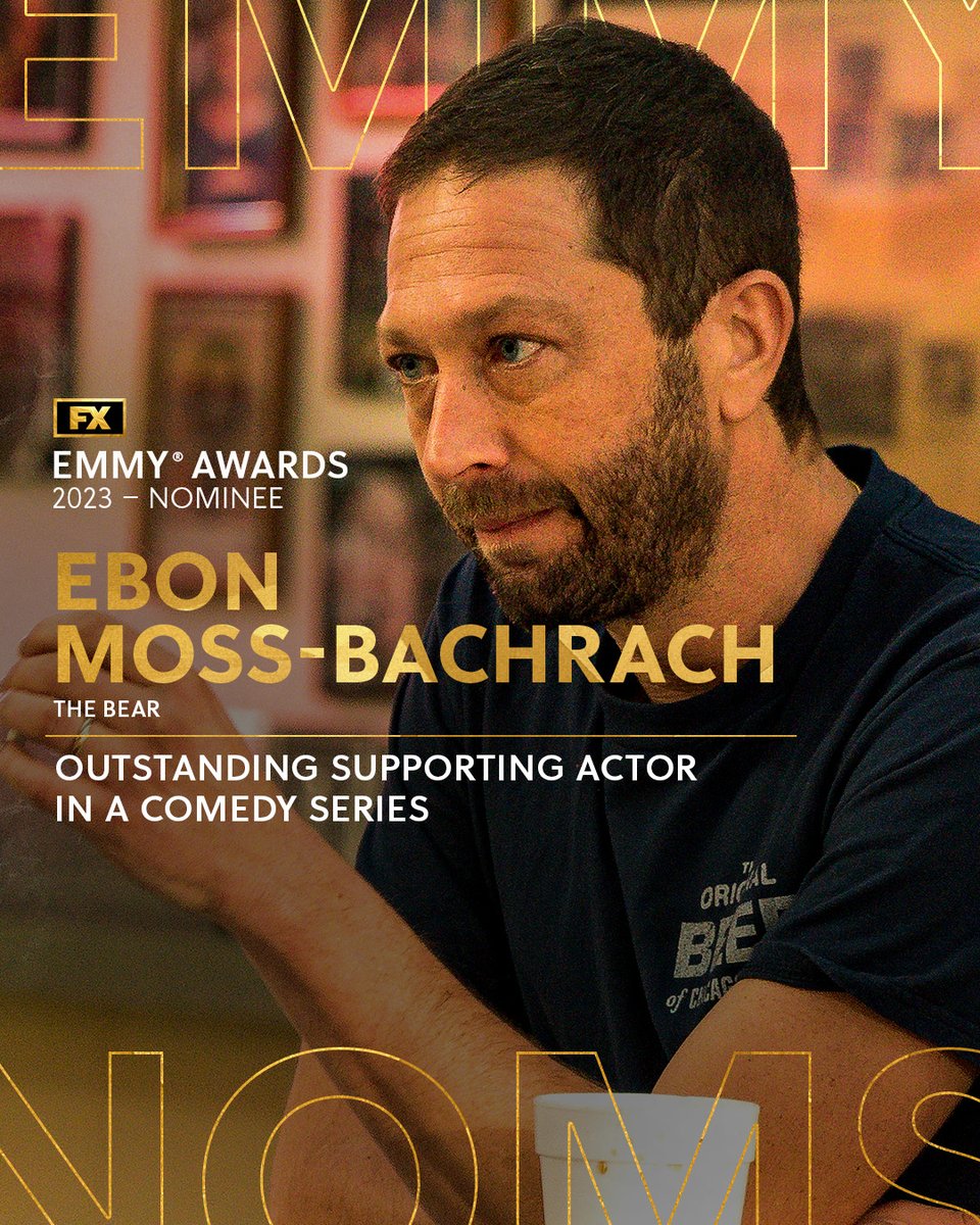 Cousin! Congratulations to Ebon Moss-Bachrach on his nomination for Outstanding Supporting Actor in a Comedy Series. #TheBearFX #Emmys