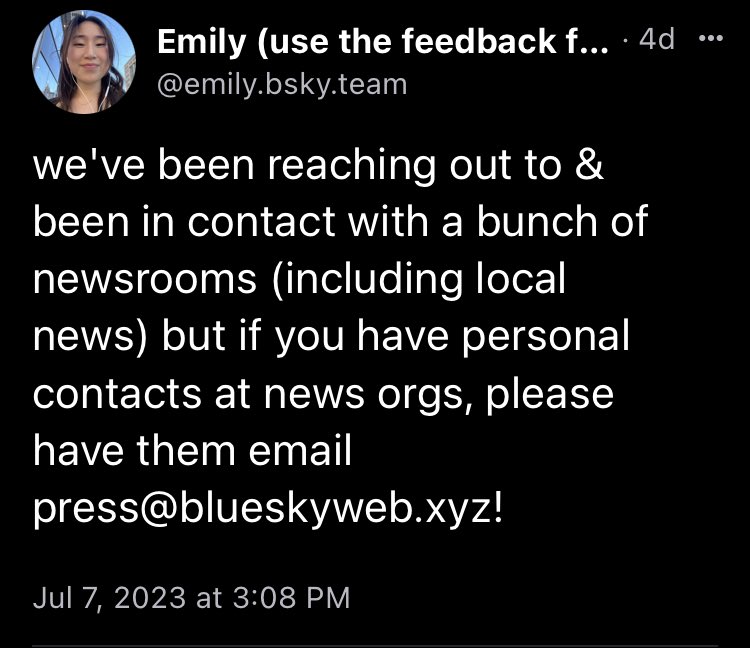 dagsly's tweet photo. If any local journalists are looking for a Bluesky invite, here’s a lead. Come on over. It’s good times, like old Twitter. https://t.co/0aELcEK38F