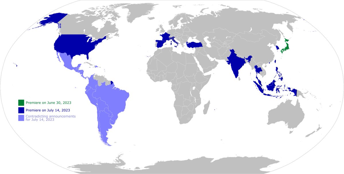 Henni147's tweet photo. This is the updated map of Disney+ partner countries that have confirmed the streaming of GIFT on July 14:

Latin America is marked in light blue because single countries seem to have no official confirmation yet.
#YuzuruHanyu𓃵 #GIFT_tokyodome https://t.co/swR7pZOebX