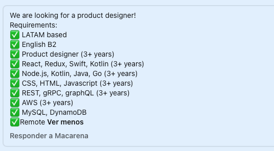 Jajs algo más? Le faltó poner que hay que tener moto para delivery