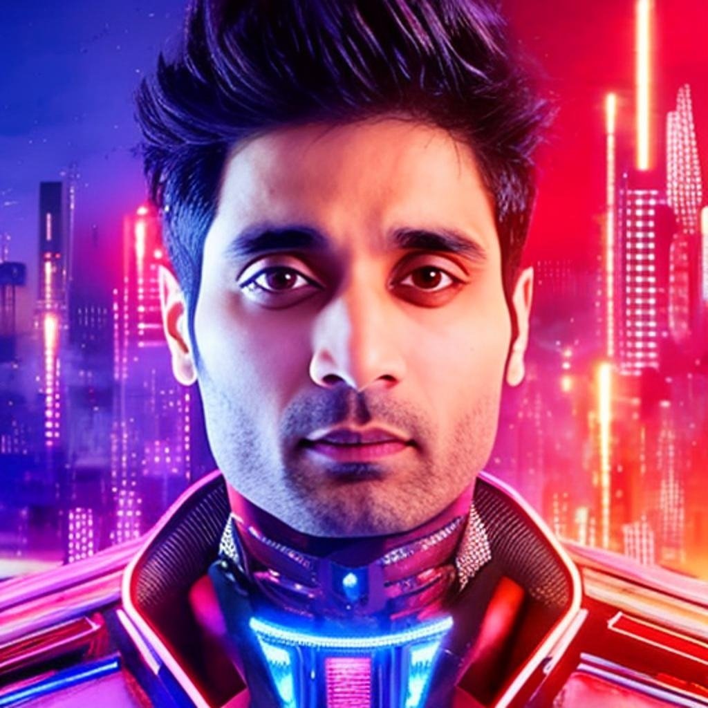 voge_ai's tweet photo. @winwithvibhor @VarunMayya @thetanmay @VarunMayya as in Cyber Punk look😍⚡ https://t.co/bk3BOD22hM
