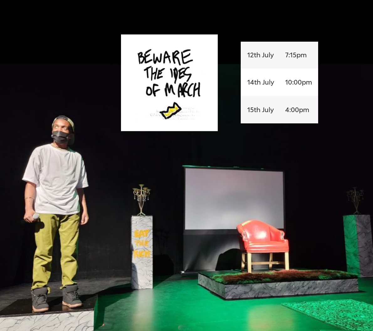o_bar's tweet photo. Creatively written and impressively performed, even if rap isn't your thing it's worth seeing CAEZUS, a #FringeTO Julius Caesar retelling. Still 3 more shows. Sit at front or maybe balcony so you can see subtitles under stage https://t.co/kCiCu7ZChL https://t.co/vS2DRzFIUa