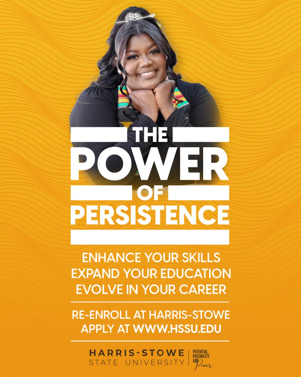 HarrisStowe's tweet photo. Harris-Stowe knows what the power of persistence can do. Visit https://t.co/VknwLWot5s to find out more about how Harris-Stowe can help you!
#ThePowerofPersistence https://t.co/9fMKVjUwEo