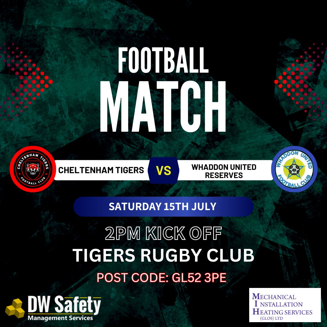 chelt_tigersFC's tweet image. OUR FIRST GAME AT HOME!!

We are playing league above Whaddon United Reserves who had a decent season finishing just outside promotion places.

15th July
2pm Kick off

Newlands Park Sports &amp;amp; Social Venue, Southam Ln, Southam, Cheltenham GL52 3PE