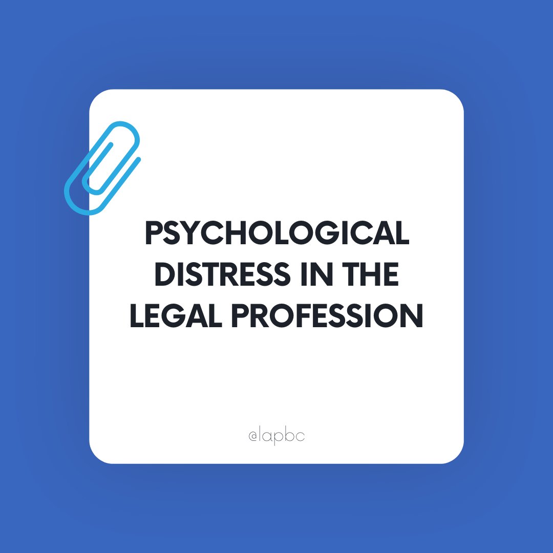 LAP_BC's tweet photo. Here are some eye-opening statistics about psychological distress in the legal profession. Read the full report for more insightful data: https://t.co/4IFaPRrGpC

#stress #lawyers #mentalhealth #wellness #wellbeing #mentalhealthmatters https://t.co/Iv5yTINeR2