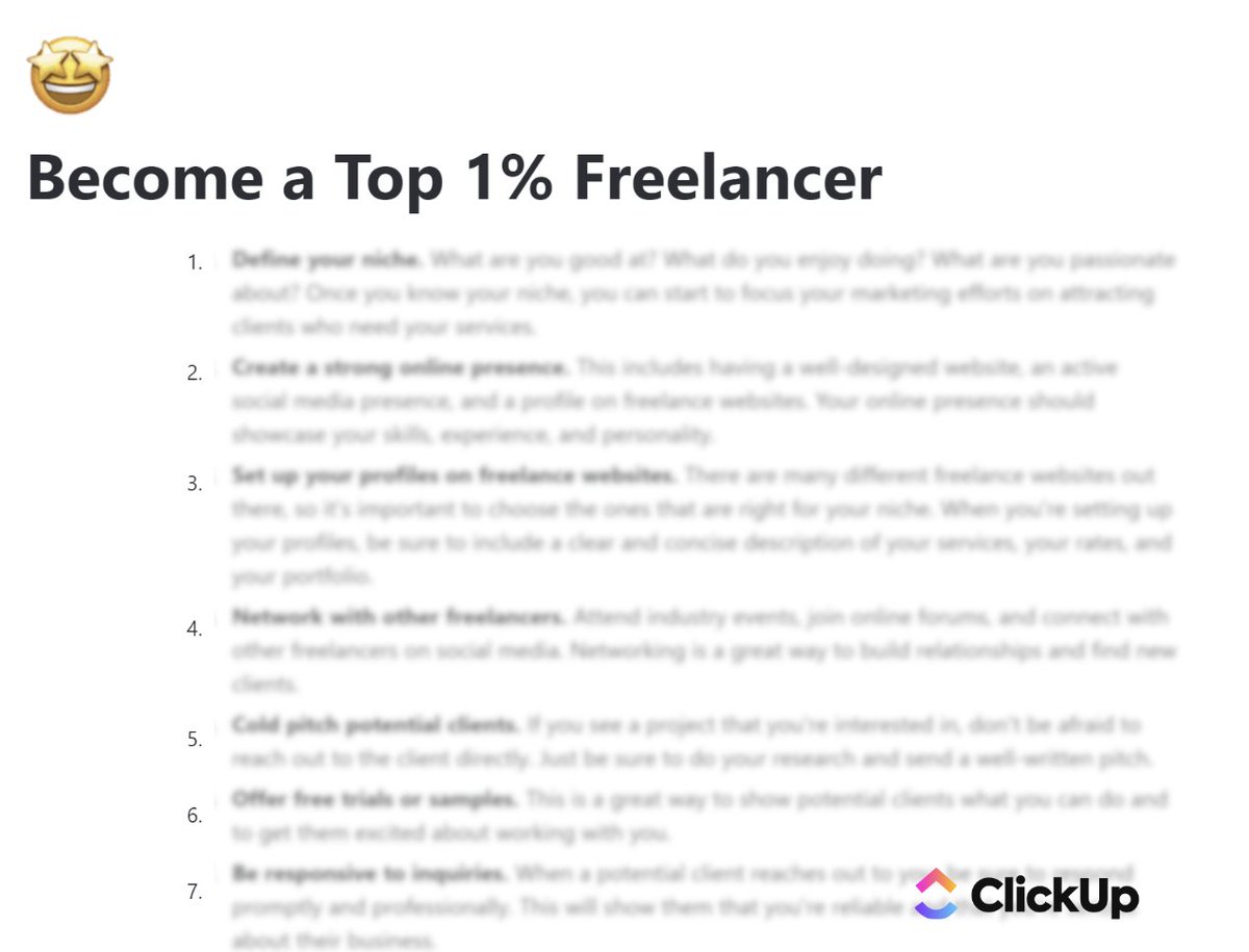 Freelancing can help you earn  in $60,000-$100,000 

But only if you know the right process to onboard clients

And so I have prepared a clickup resource that will help you with it 

And for 24 hours, it's FREE

1. Follow me (so I can DM you)
2. RT this tweet
3. Reply "Free"