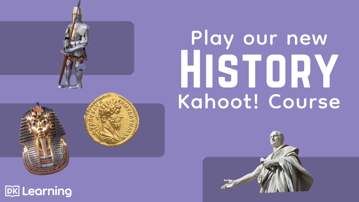 DK_Learning's tweet photo. From knights and castles, to Ancient Rome, test your learners on key historical periods with DK Learning's History @Kahoot Course!
Available here: https://t.co/z9B6SjO9lJ #DKLearning #DKBooks #Kahoot #HistoryKahoot https://t.co/5VKgS7fwcv