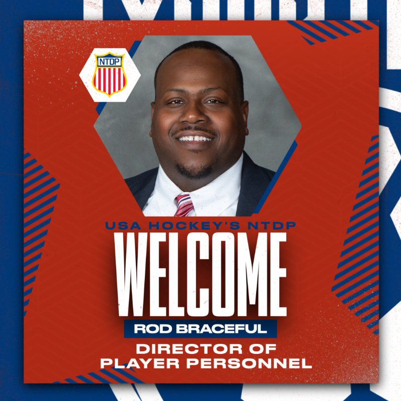 USAHockeyNTDP's tweet photo. He's baaaaack 🗣️

The #NTDP has hired Rod Braceful as its new Director of Player Personnel! 

Congrats and welcome back to USA Hockey, Rod! 🇺🇸