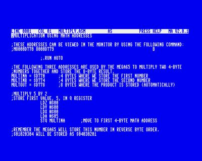 MEGA65Files's tweet photo. 💥📘 New Manual: Multiply using Q register in Assembly (Mega Assembler) by bisgedi #mega65
https://t.co/lrBgB1bBr5 https://t.co/bEtWE51ULV
