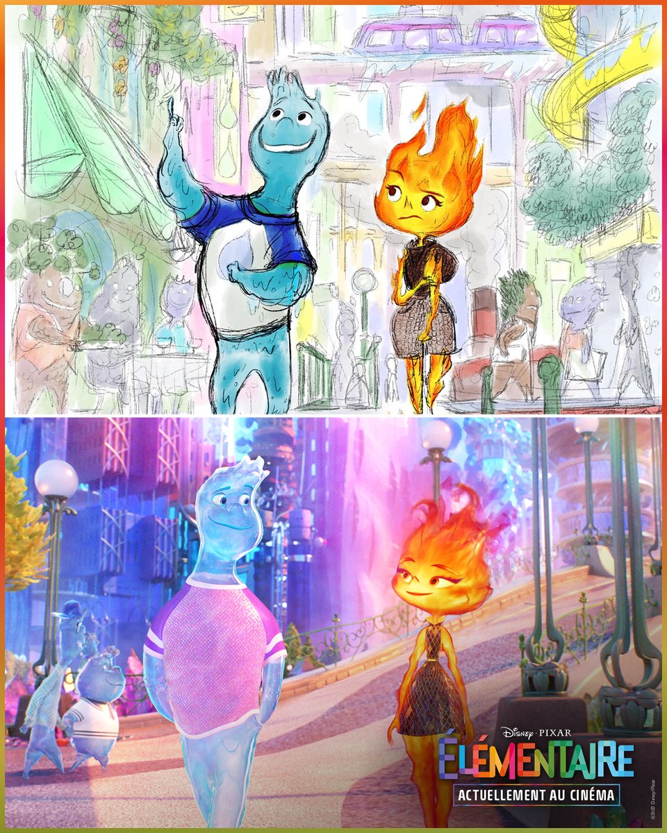 DisneyFR's tweet photo. 😍 Le concept art // L'animation 😍
#Élémentaire, actuellement au cinéma. https://t.co/EceOUesT8l