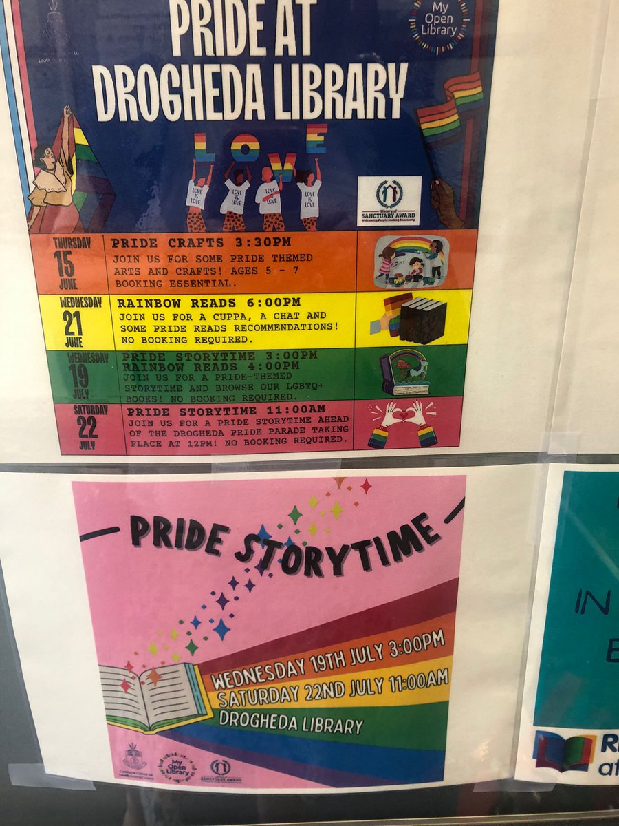 Next Wednesday in the #Drogheda library.

They are having rainbow reads for children.

Do they not realise the dangers this ideology imposes on children?

Who wants their child listening to this?

It's needs to be boycotted.

#protectchildhood
#BinTheBill