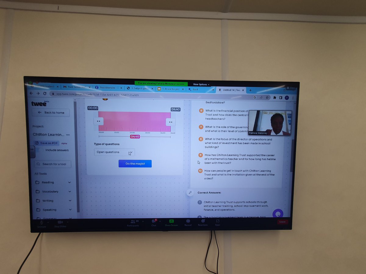 PMStock11's tweet photo. Mind-blowing Senior Staff Immersion from @ChilternLT &amp; @darcyprior on use of A.I. and @GoogleBard! Game-changer! @LoveLeightonB @ChilternLT @LLinsladet @LorraineHughe20 @mjpGibbs @MrsB_FCCT @cotton_nadine @linsladeschool @Mr_S_James @MrJSearleCS https://t.co/2iOeGMJoF7