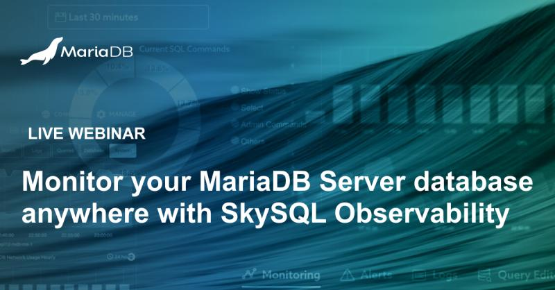 mariadb's tweet image. #DYK #MariaDB #SkySQL offers observability in the cloud for your databases – on-premises and in a private or public cloud? 

Watch our on-demand webinar for an inside view of this observability architecture and operation. 👀 

bit.ly/43K8eAq