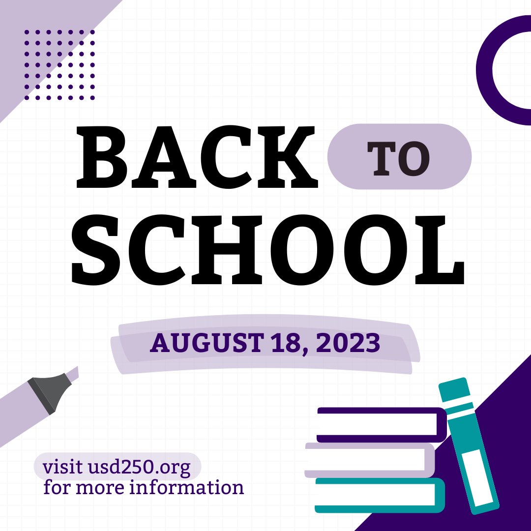 Back to school is right around the corner, Dragons! Find everything you need to get ready at usd250.org/resources/back…
✏️ School Supply Lists
💻 Online Enrollment
📅 School Calendar
📚 First Day Information