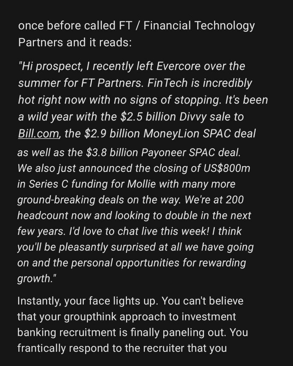 WallStreetOasis's tweet photo. 🤠 Another "Is Paradise" post here

Keep reading 👉 https://t.co/lTWqR5Webv

#FTPartners #InvestmentBanking #Fintech #DreamJob https://t.co/waNfMo0It5