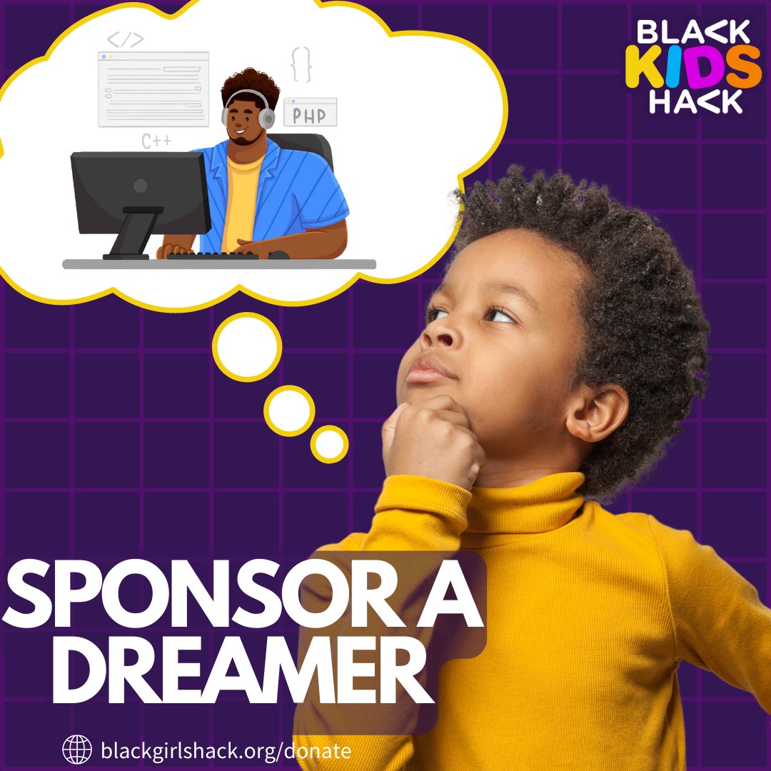 BlackKidsHack's tweet photo. You may say that I’m a dreamer, but I’m not the only one.” - John Lennon  

Sponsor a dream(er) today, visit https://t.co/onWPVskRxB

#blackkidshack #blackmenhack #bghmultiverse #donate #kids #careers #cybersecurity #future https://t.co/JbqFkitMNx