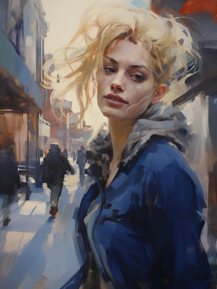 A few more #aiart "paintings" using prompts that started out as AI descriptions of one of my real-world paintings. Some of the prompts included phrases like "in the style of expressive oil studies, city portraits, blink-and-you-miss-it detail, plein air scenes".