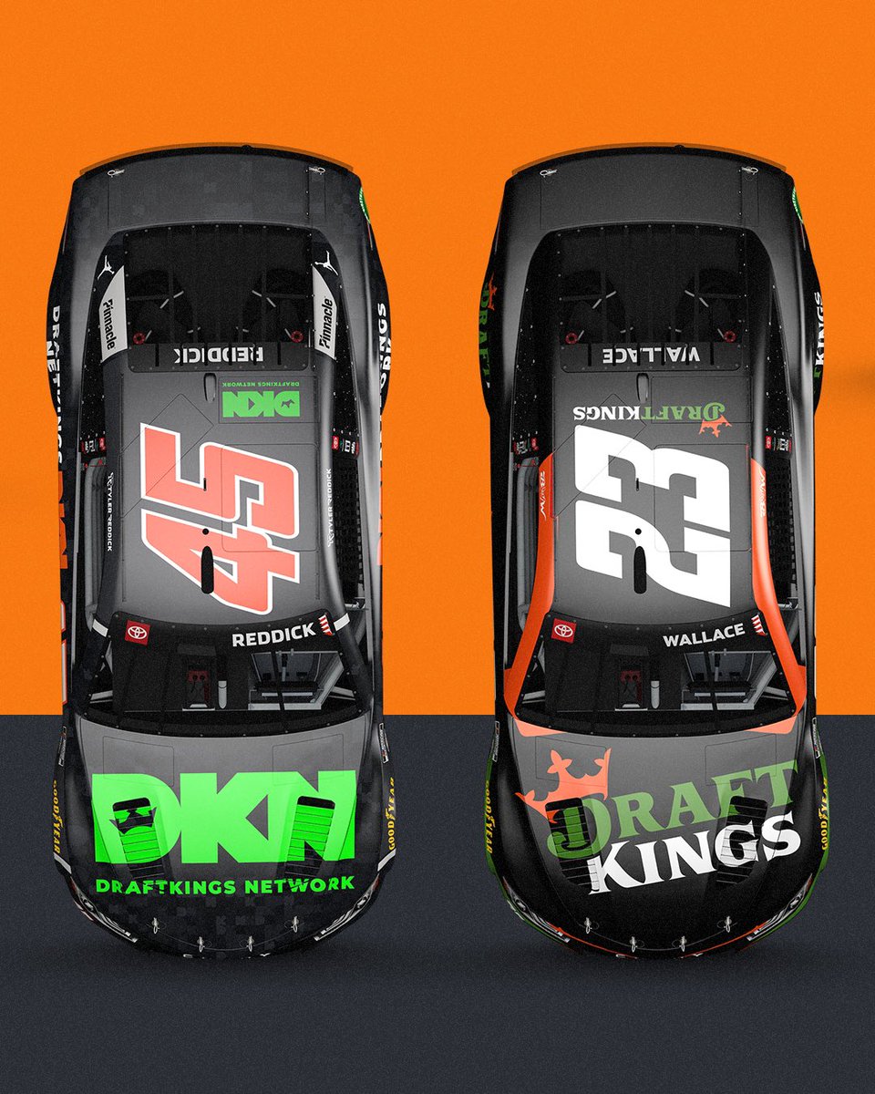 23XIRacing's tweet photo. 2 @DraftKings cars = double the fun at @NHMS. 😎
 
@BubbaWallace and @TylerReddick are set to hit the track this weekend in the DraftKings No. 23 Toyota Camry TRD and the new No. 45 @DKNetwork Toyota Camry TRD. https://t.co/qosnx2OPD9