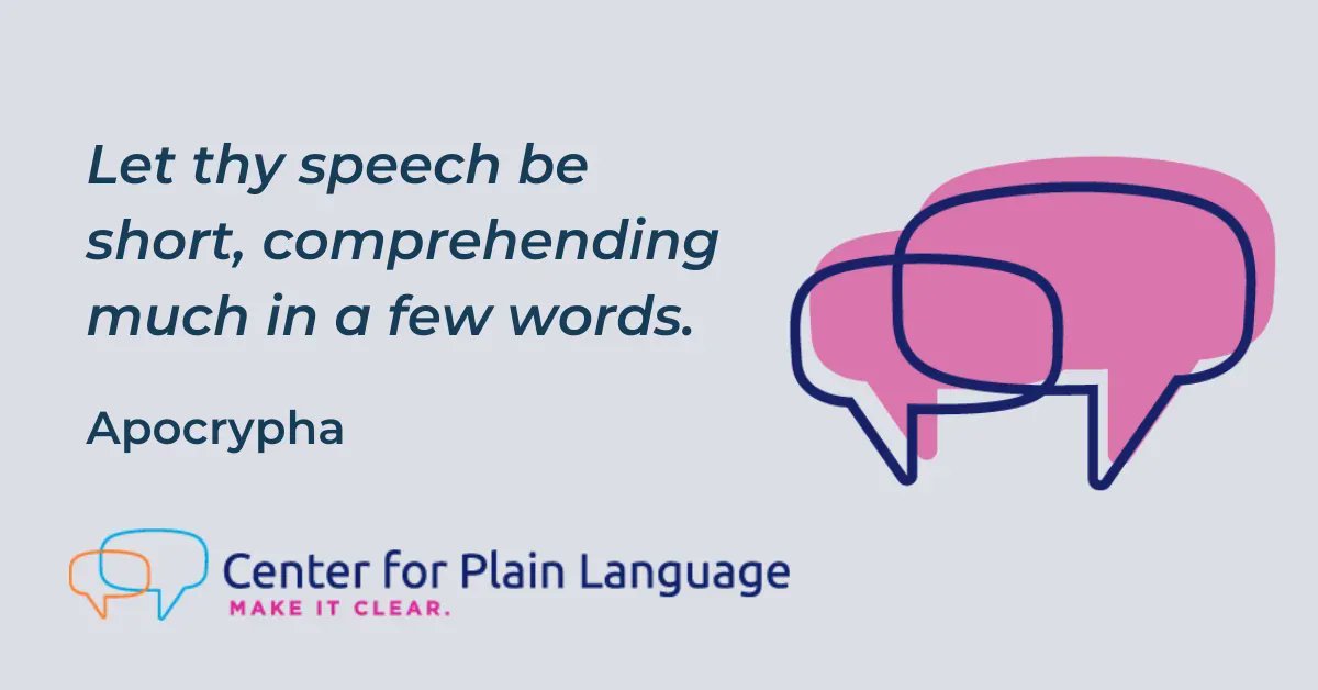 plain_language's tweet photo. #WednesdayWisdom #CenterForPlainLanguage https://t.co/p9gwg4Uodh
