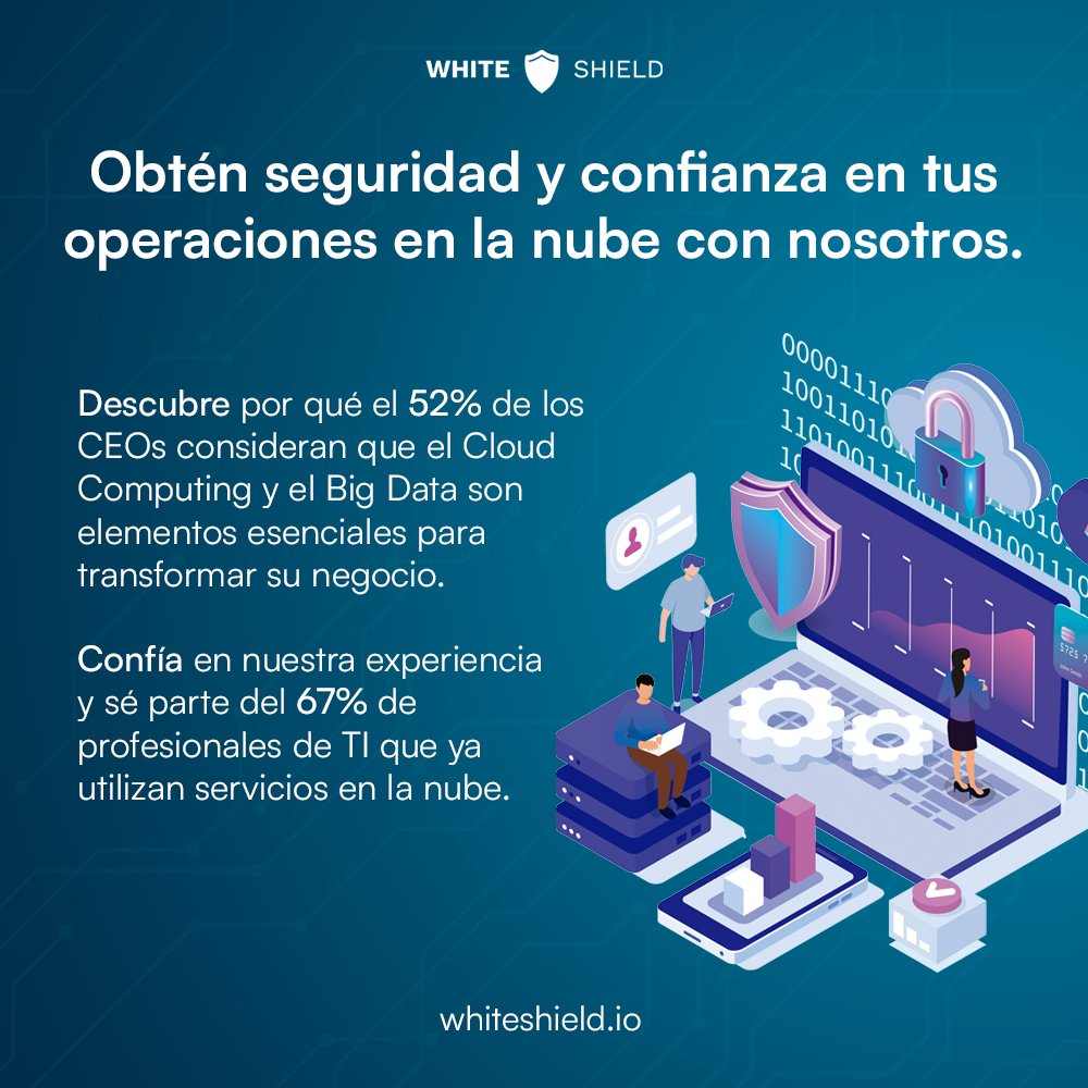 _WhiteShield's tweet photo. La nube es el futuro de las empresas. 🌤️💼 Descubre cómo asegurar tu camino hacia la transformación digital y únete al creciente porcentaje de profesionales de TI que ya utilizan servicios Cloud. https://t.co/bUsxtBgh1m https://t.co/I7wjHhT0pf