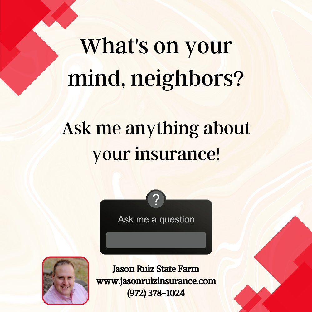 JRuizInsurance's tweet photo. Have insurance questions? We've got the answers! Don't hesitate to reach out to our team at (972) 378-1024. We're here to provide the guidance and support you're looking for in Plano. #StateFarmIsThere #AskMeAnything https://t.co/8nG99lyUnM https://t.co/XRkWjiT0mF