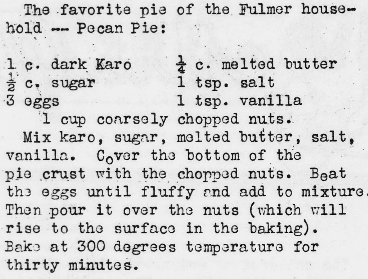 Today is National Pecan Pie Day! If you enjoy this delicious dessert, don’t forget to check out this recipe from 1937 in the Greenbelt Cooperator! Do you think you could replicate it?

#ChroniclingAmerica #ChronAm #HistoricMDNews

buff.ly/44HmhHR