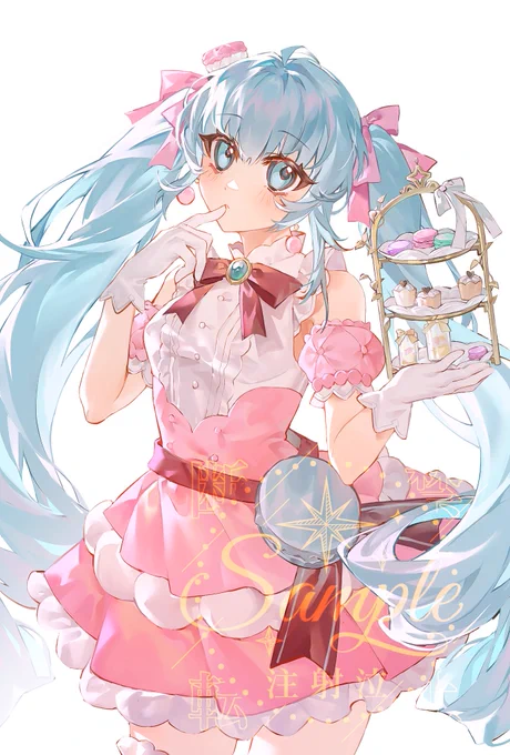 #初音ミク #初音ミクイラスト  是马卡龙miku的稿件!