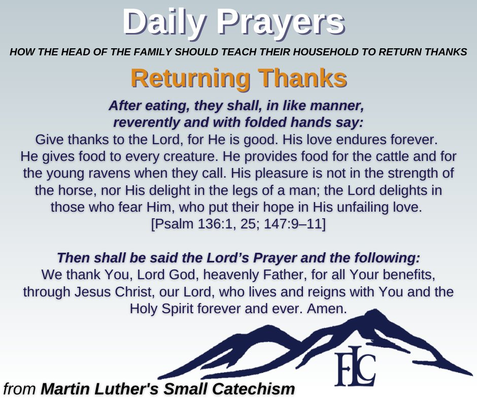 FLCCalgary's tweet image. #MakingFaithMatter #MartinLuther #SmallCatechism #Catechism #DailyPrayers #Prayers #Praying