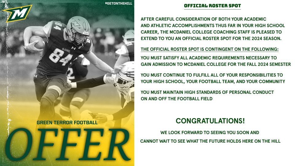 Travin (@travinlane) on Twitter photo After a great conversation with <a href="/Coach_D_Johnson/">Davon Johnson</a>, I am blessed to receive an offer from McDaniel College 💚💚 #AGTG #MOTW After a great conversation with <a href="/Coach_D_Johnson/">Davon Johnson</a>, I am blessed to receive an offer from McDaniel College 💚💚 #AGTG #MOTW