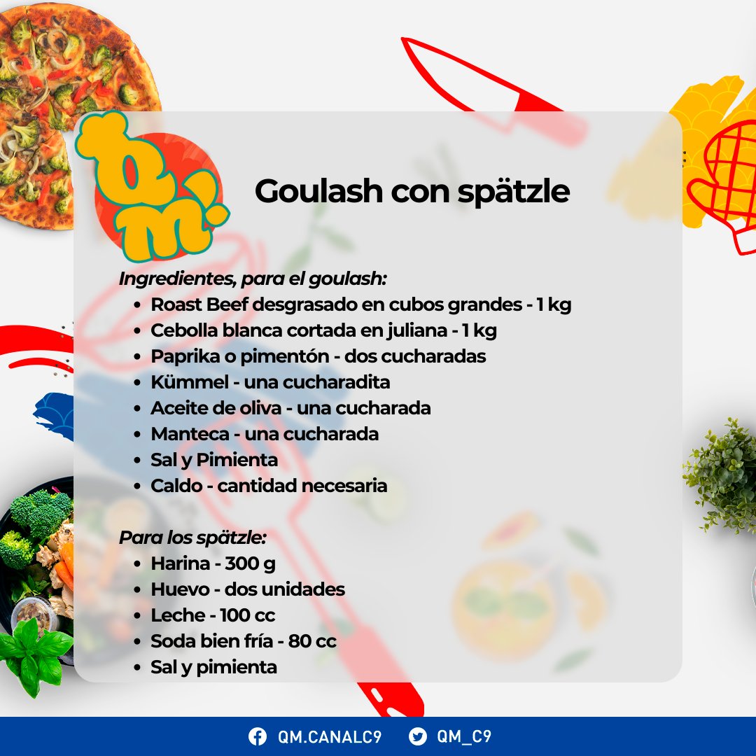 canal9oficial's tweet photo. #QuéMañana | Llueve, hace frío 😰❄️... Decime si este platazo 🍽️ calentito y casero de #Goulash con #Spatzle no se te antoja por 💯🤤❣️
Mirá el paso a paso en https://t.co/eBRmr5sR6B 👉 #QueMañana 🍴 https://t.co/aDwLzm1U88